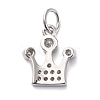 Brass Micro Pave Clear Cubic Zirconia Charms KK-I658-17P-2