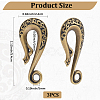 3Pcs Alloy S-Hook Clasps FIND-CP0003-47AB-2