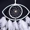 Handmade Eye Woven Net/Web with Feather Wall Hanging Decoration HJEW-K035-01-3