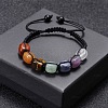 Natural Quartz Crystal & Amethyst & Sodalite & Green Aventurine & Red Aventurine & Tiger Eye & Red Jasper Cuboid Beaded Braided Bead Bracelets FS-WGE3E5A-01-2