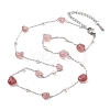 Natural Strawberry Quartz Nuggets Link Chain Necklaces NJEW-H041-06P-05-1
