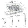 400Pcs 4 Styles 304 Stainless Steel Flat Head Pins STAS-YW0001-72-3