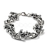Retro Alloy Skull Anchor Link Chain Bracelets for Women Men BJEW-L684-001AS-1