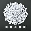 300pcs 2 Styles Opaque White Acrylic Beads MACR-YW0002-58B-1