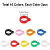 20Pcs 10 Colors Silicone Pendant SIL-GF0001-04-2