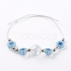 Adjustable Handmade Millefiori Glass Beaded Bracelets BJEW-JB06074-02-1