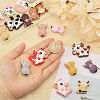 18Pcs 18 Styles Cow/Cattle Food Grade Silicone Focal Beads SIL-CA0002-86-3