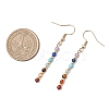Natural Mixed Stone Round Dangle Earrings EJEW-JE06667-02-4