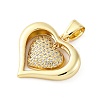 Brass Micro Pave Clear Cubic Zirconia Pendants KK-S510-31G-01-2