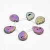 Electroplated Natural Quartz Crystal Beads Strands G-G891-01-3