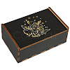 Rectangle Engraved Plywood Wooden Tarot Storage Boxes with Sliding Lid CON-WH20008-10D-1