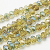 Electroplate Glass Faceted Rondelle Beads Strands EGLA-D020-8x5mm-M-2