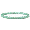 4mm Round Natural Dyed Green Aventurine Beads Bracelet for Men KG3069-3-1