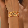 Vintage Brass Micro Pave Cubic Zirconia Link Chain Bracelets for Women YN3054-4