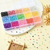 195G 15 Colors 6/0 Transparent Glass Seed Beads SEED-YW0002-45-4