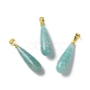 Natural Amazonite Teardrop Pendants G-Q005-03G-05-1
