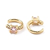 Brass Micro Pave Cubic Zirconia Cuff Earrings EJEW-K086-02G-07-2