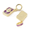 Brass Enamel European Dangle Charms KK-CBA6938-14G-02-2