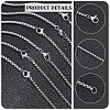 10Pcs 304 Stainless Steel Box Chain Necklaces Set for Men Women NJEW-NB0001-14-5