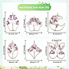 6Pcs 6 Styles Natural Amethyst Copper Wire Wrapped Chip Big Pendants G-PH0002-16-2