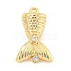 Brass Micro Pave Clear Cubic Zirconia Pendants KK-U015-08G-1