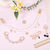 Alloy with Resin Cherry Keychains & Alloy Enamel with Iron Musical Note Brooch & Alloy Rhinestone Heart Charm Purse Chains & Alloy Rhinestone Heart Link Purse Strap Extenders SJEW-AR00001-3