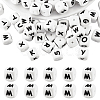 20Pcs White Cube Letter Silicone Beads SIL-YWC0003-06M-1
