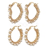2 Pairs 2 Styles Natural Cultured Freshwater Pearl Beaded Hoop Earrings EJEW-JE06941-3