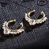 Personality Brass Cubic Zirconia Clip-on Nose Septum Rings AJEW-EE0002-001G-01-3