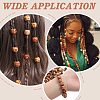 300Pcs 3 Styles Printed Natural Wood Beads WOOD-ME0001-12-4