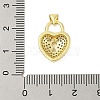 Heart Rack Plating Brass Micro Pave Cubic Zirconia Pendants KK-Z074-53G-3