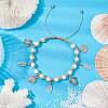 Feather & Turtle & Shell Shape Alloy Charm Bracelet BJEW-TA00389-01-2