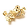 Rack Plating Brass Micro Pave Clear Cubic Zirconia Pendants KK-M309-39C-G-2