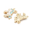 Light Gold Plated Alloy Enamel Pendants ENAM-M219-08KCG-04-2