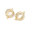 Brass Micro Pave Clear Cubic Zirconia Ring Links KK-G544-28G-2