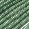 Flat Round/Disc Natural Green Aventurine Beads Strands G-R310-10-1