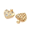 Brass Pave Clear Cubic Zirconia Pendants KK-U009-05C-G-2
