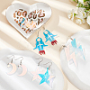 5 Pairs 5 Styles Rainbow Color Acrylic Dangle Earrings with Iron Pins EJEW-AN0003-62-7