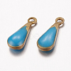 Antique Golden Plated Brass Enamel teardrop X-KK-Q571-01C-2
