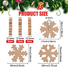 BENECREAT 9Pcs 3 Style Snowflake MDF Wood Blank Display Decorations AJEW-BC0002-07-2