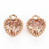 Brass Micro Pave Cubic Zirconia Charms KK-S356-773L-1