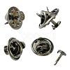 Brass Butterfly Clutches Pin Backs KK-YW0002-23B-1