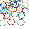 30Pcs 10 Colors Spray Painted Iron Hinged Binder Rings IFIN-TA0001-77-3