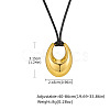 304 Stainless Steel Pendant Adjustable Black Waxed Cord Necklaces for Women WG4D27E-01-1