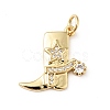 Rack Plating Brass Micro Pave Clear Cubic Zirconia Pendants X-KK-E060-22G-1