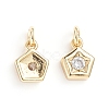 Brass Micro Pave Cubic Zirconia Pendants X-ZIRC-G165-06G-3