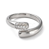 Rack Plating Brass Micro Pave Cubic Zirconia Open Cuff Rings RJEW-Q777-12P-2