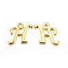 Golden Plated Alloy Letter Pendants X-PALLOY-J718-01G-H-1