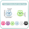 12Pcs 6 Colors Plastic & Iron Cord Locks FIND-WR0011-33-2