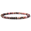 4mm Round Natural Rhodonite Beads Bracelet for Men KG3069-15-1